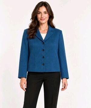 Zanella Blue Womens Blazer US 12 Wool Blend Italy